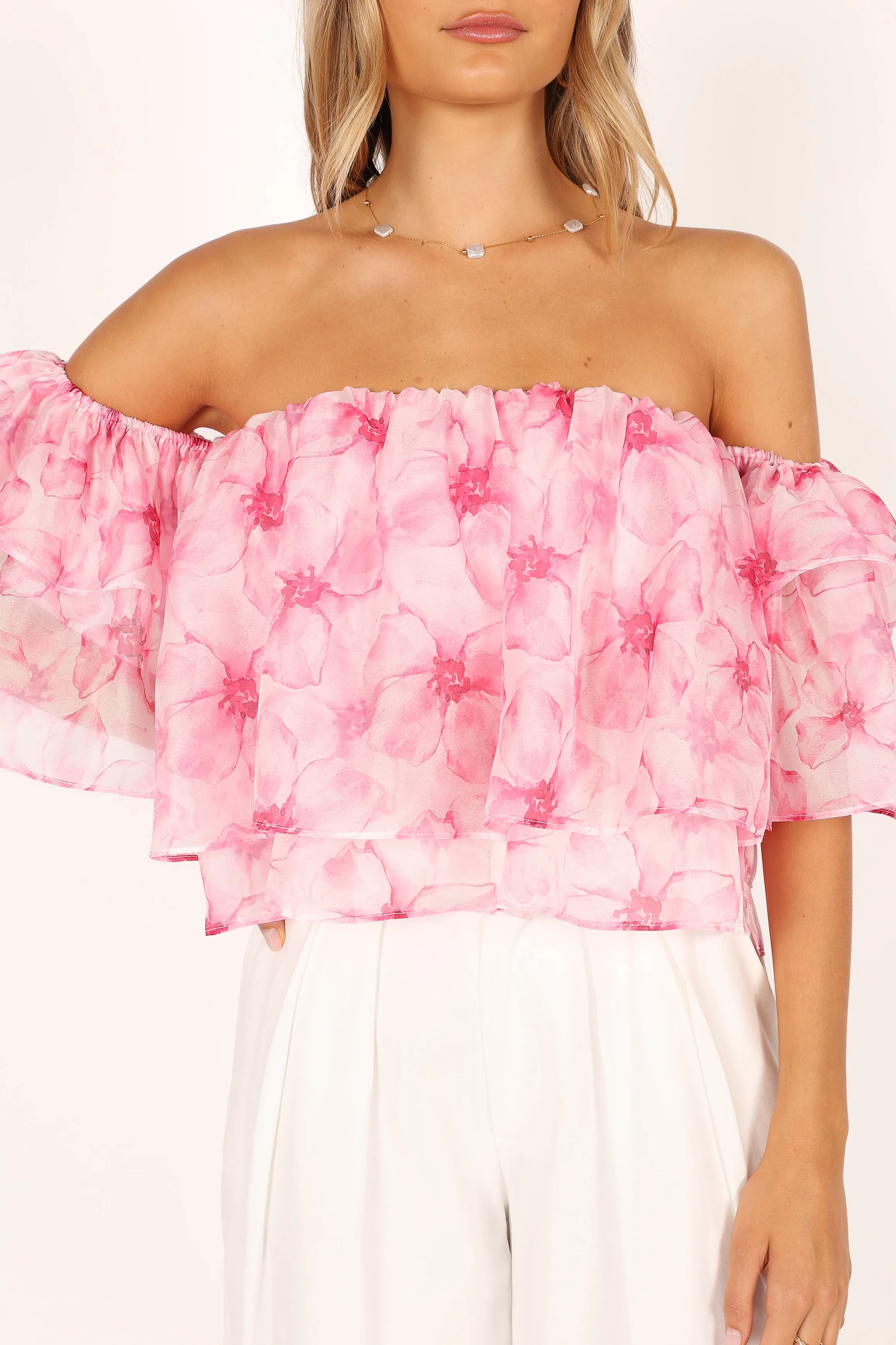 Deedi Off Shoulder Top - Pink