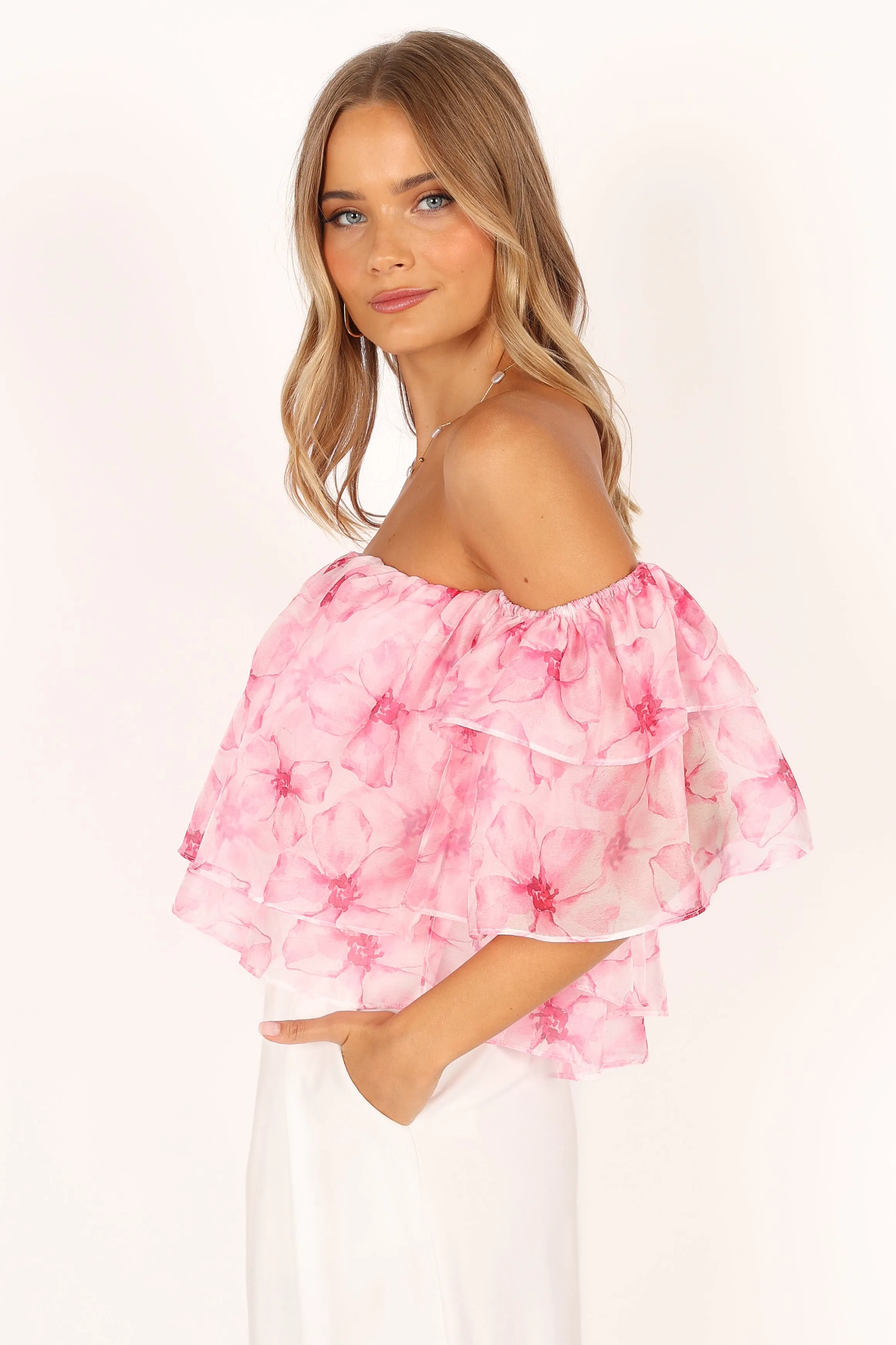 Deedi Off Shoulder Top - Pink