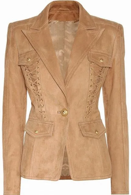 Embellished Suede Blazer