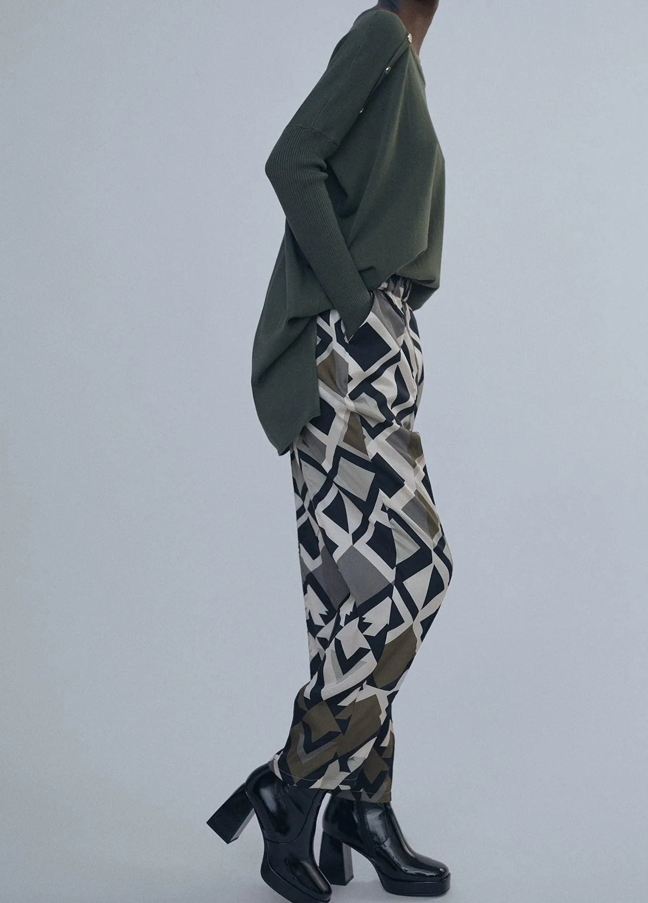 Geometric print joggers