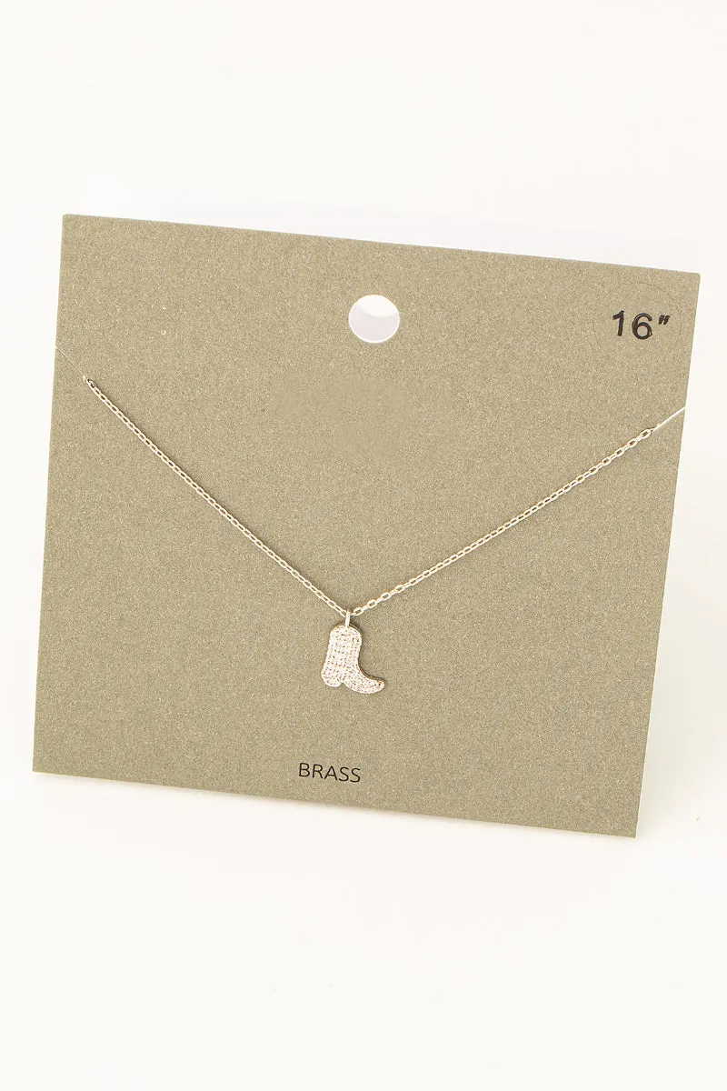 GOLD COWBOY BOOT PENDANT NECKLACE