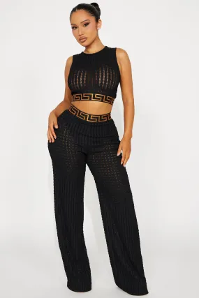 Her World Textured Pant Set - Black
