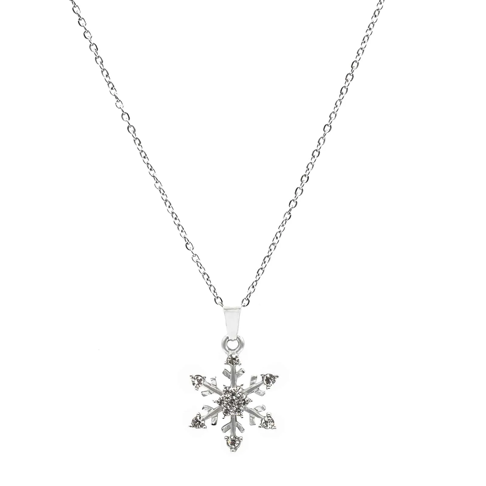 Let It Go Snow Flake Silver Necklace