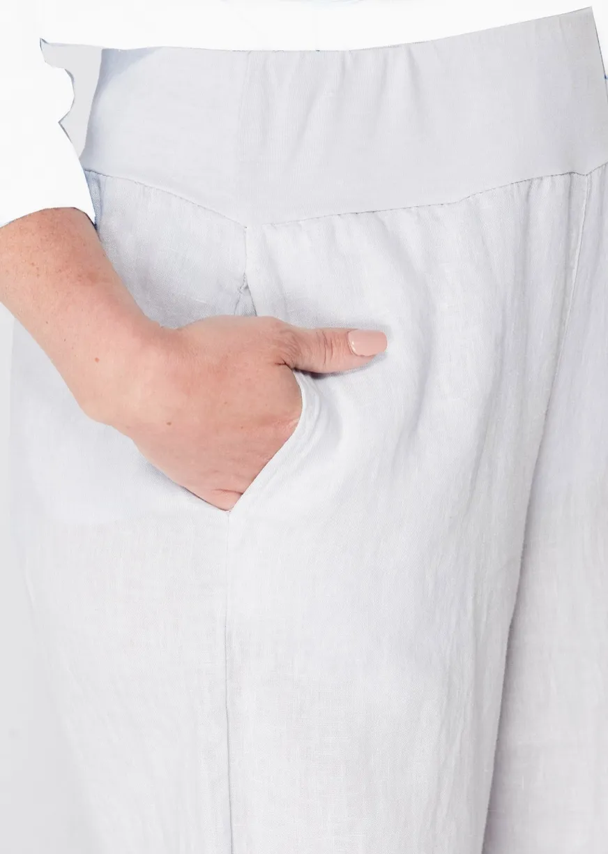 Luca Vanucci pant 1530, button-detail linen-blend