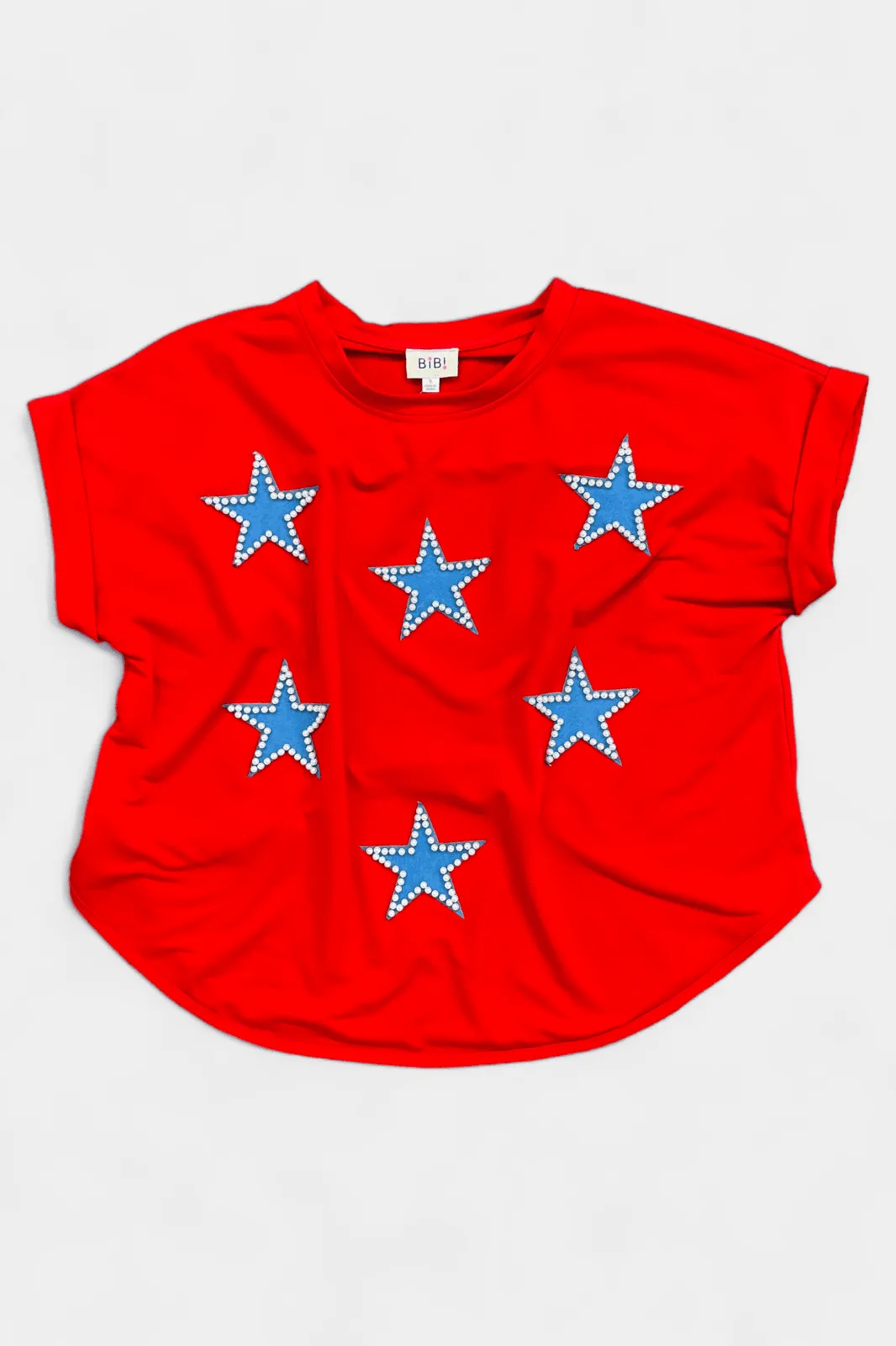 Red Pearl Star Patriotic Top