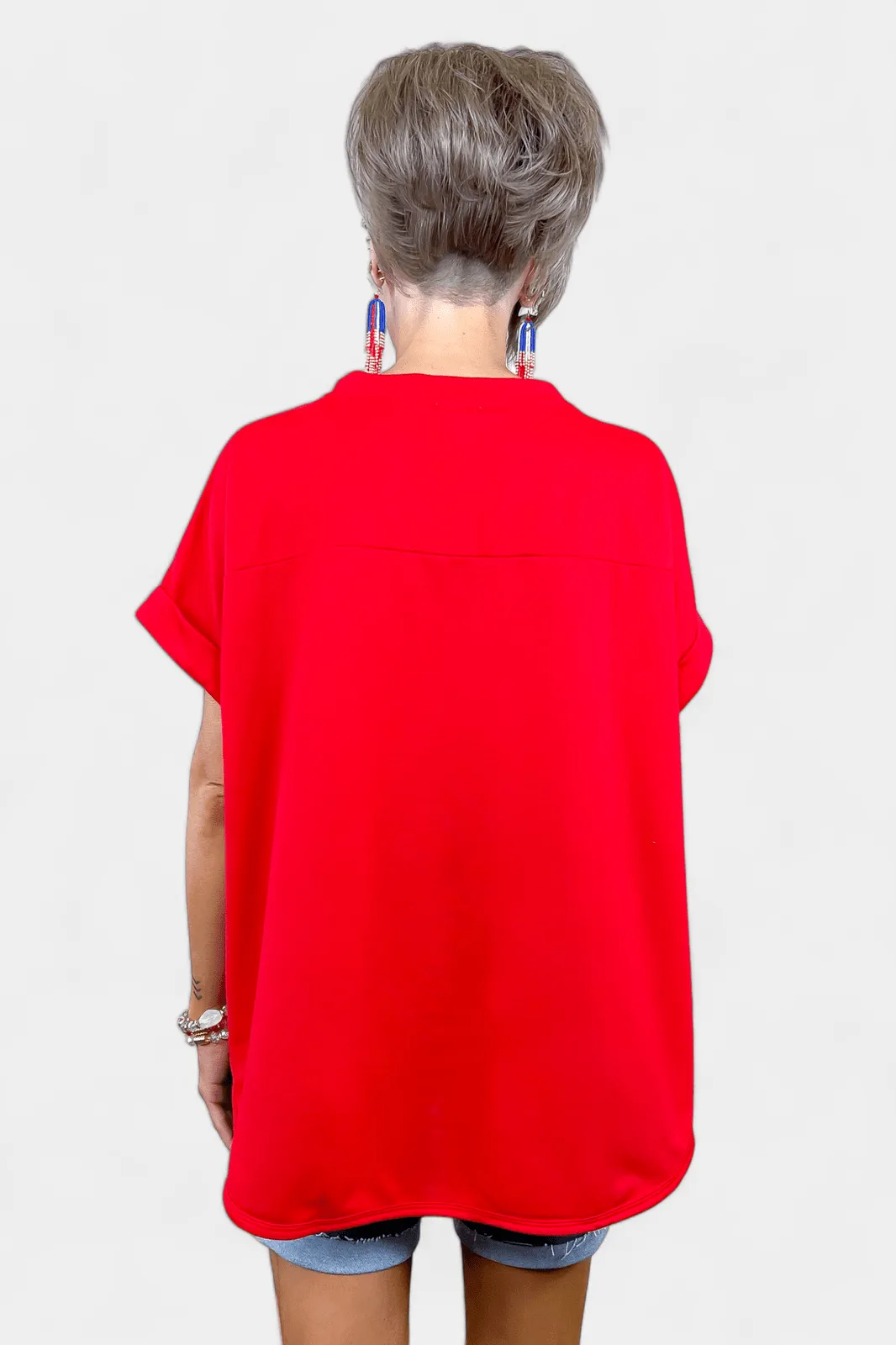 Red Pearl Star Patriotic Top