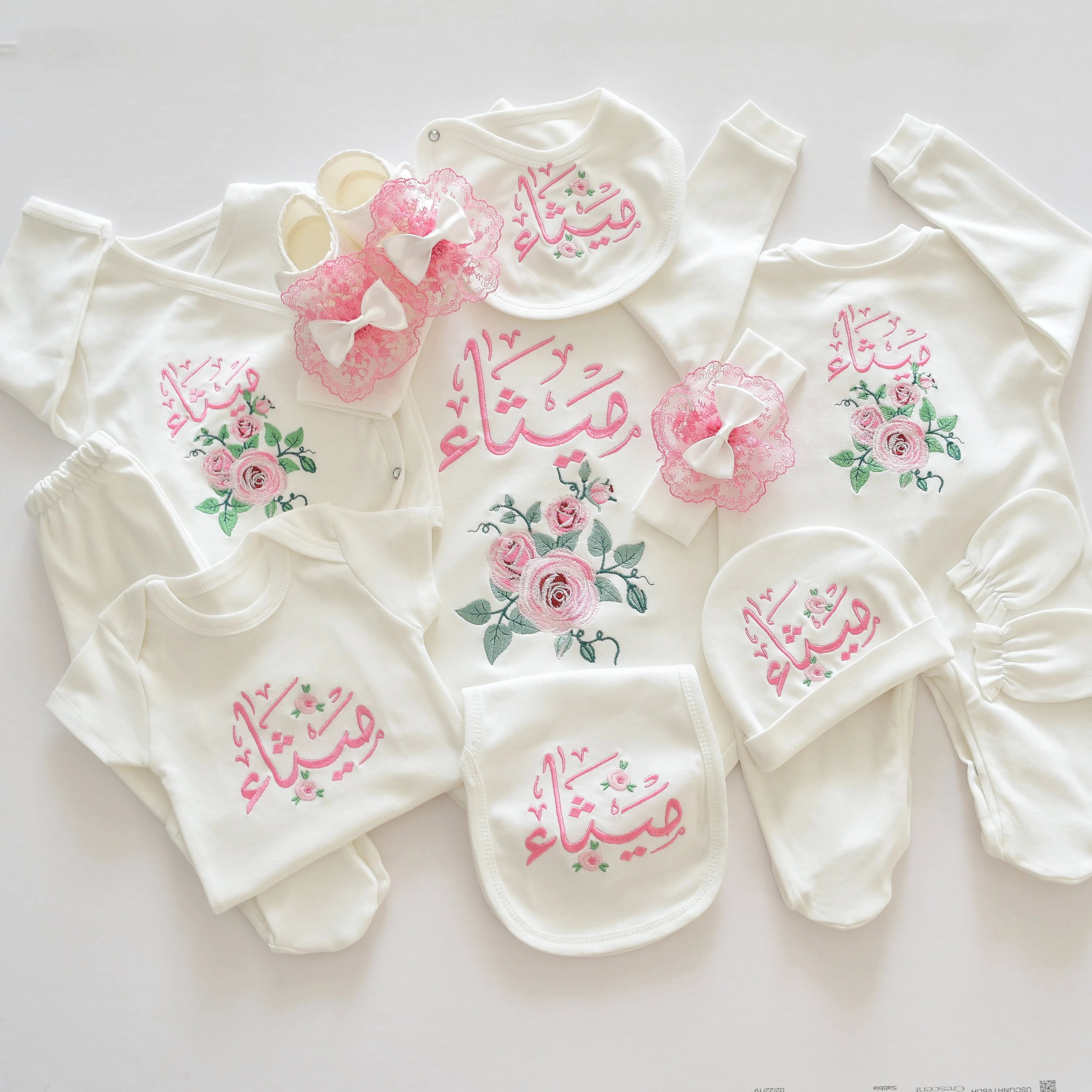 Roses Embroidery Baby Girl Set