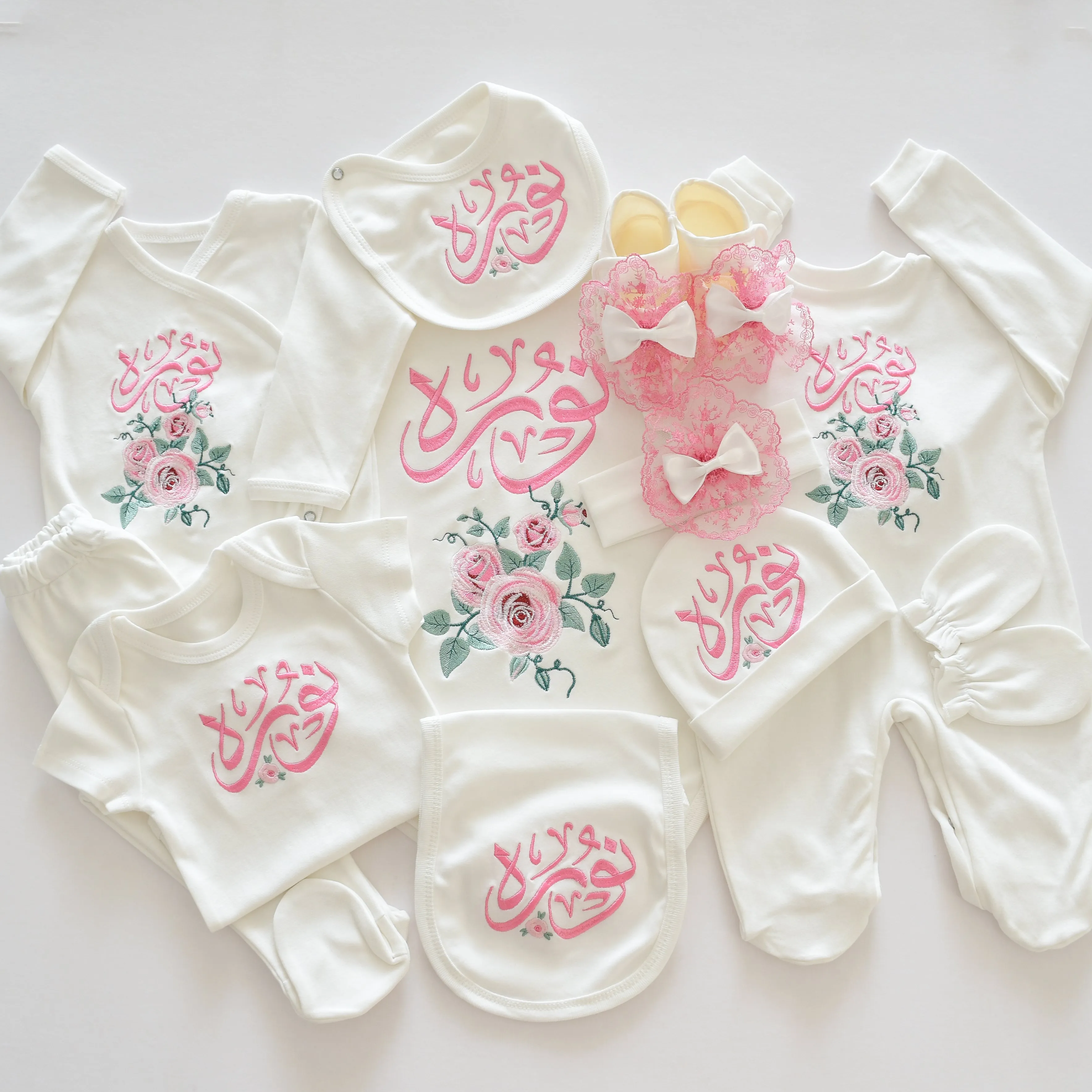 Roses Embroidery Baby Girl Set