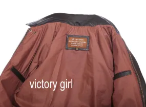 Victory Girl A2 Style Flight Jacket- Goatskin