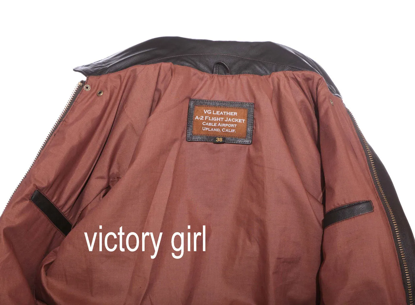 Victory Girl A2 Style Flight Jacket- Goatskin