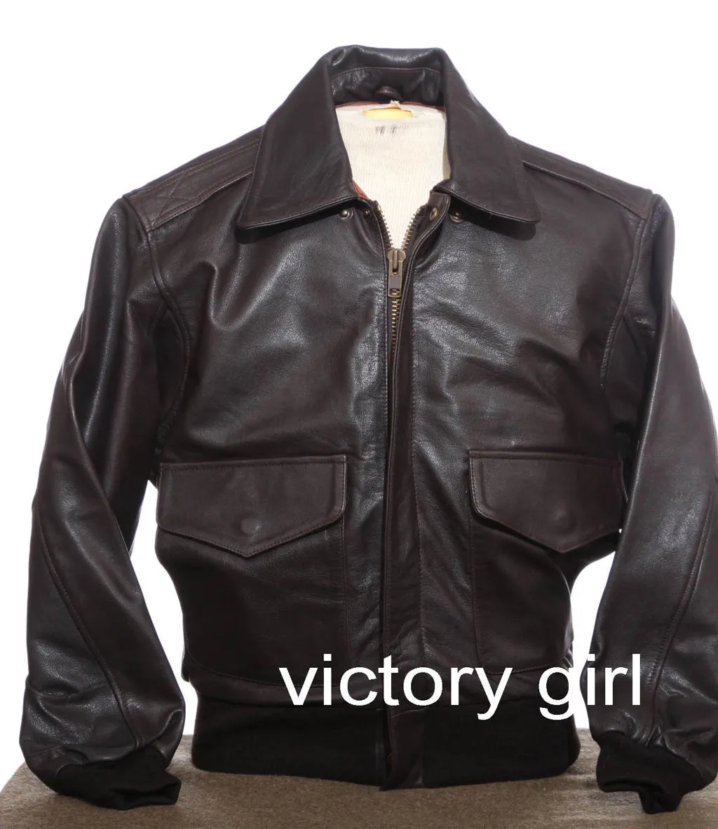 Victory Girl A2 Style Flight Jacket- Goatskin